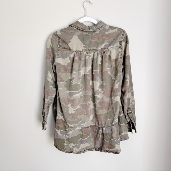 2/25 Anthropologie Montana Camo Buttondown Blouse Top Shirt Button Down - Picture 3 of 6